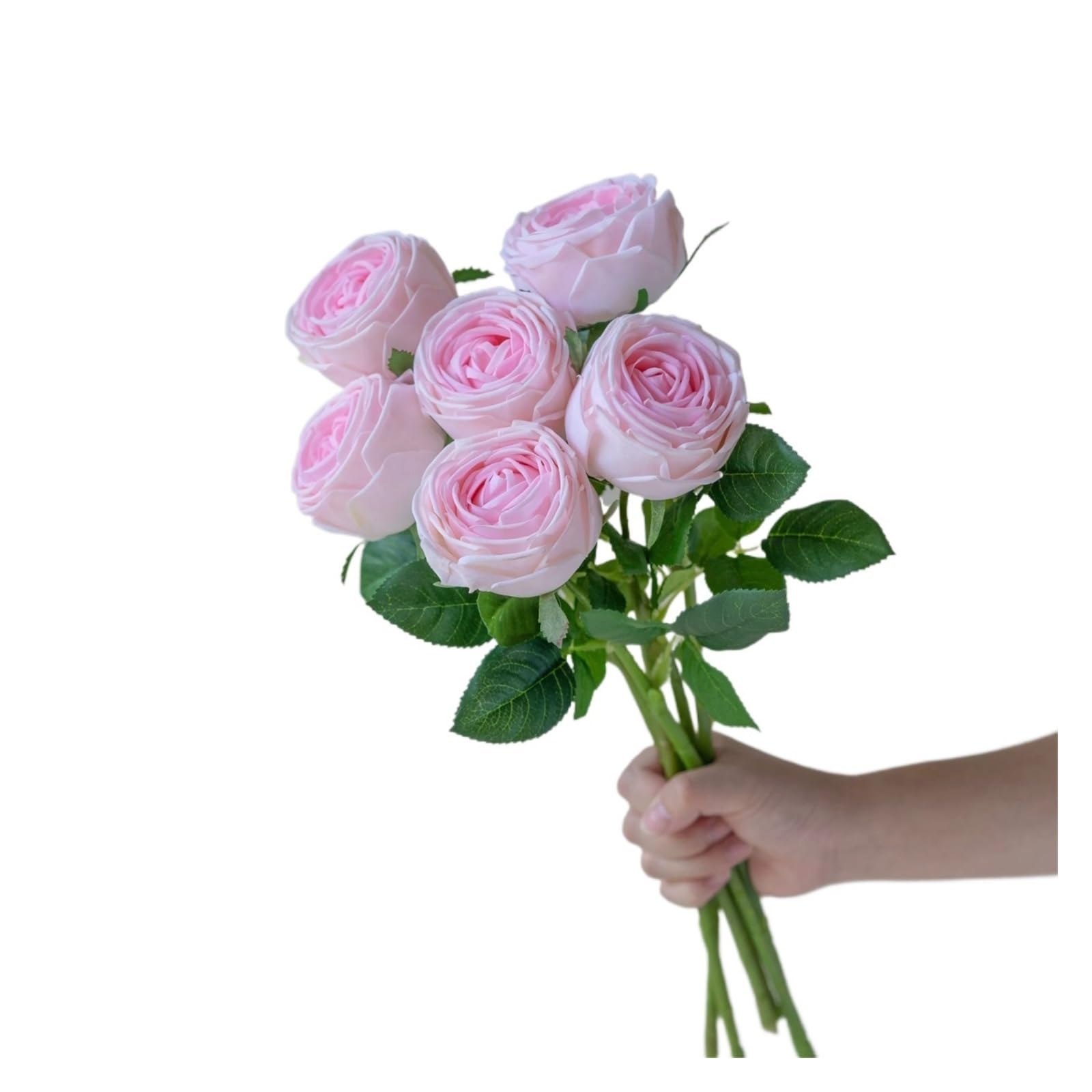 Casetlong 6Pcs Light Pink Bouquet Artificial Flowers Spring Wedding Flower Arrangement Party(Pink Rose)