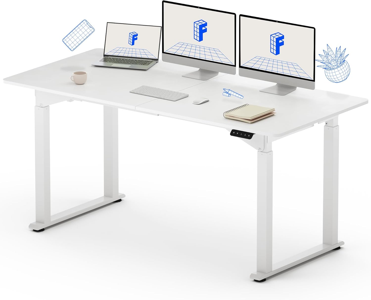 FLEXISPOT Dual Motors 4 Legs Standing Desk 63x30 Inch