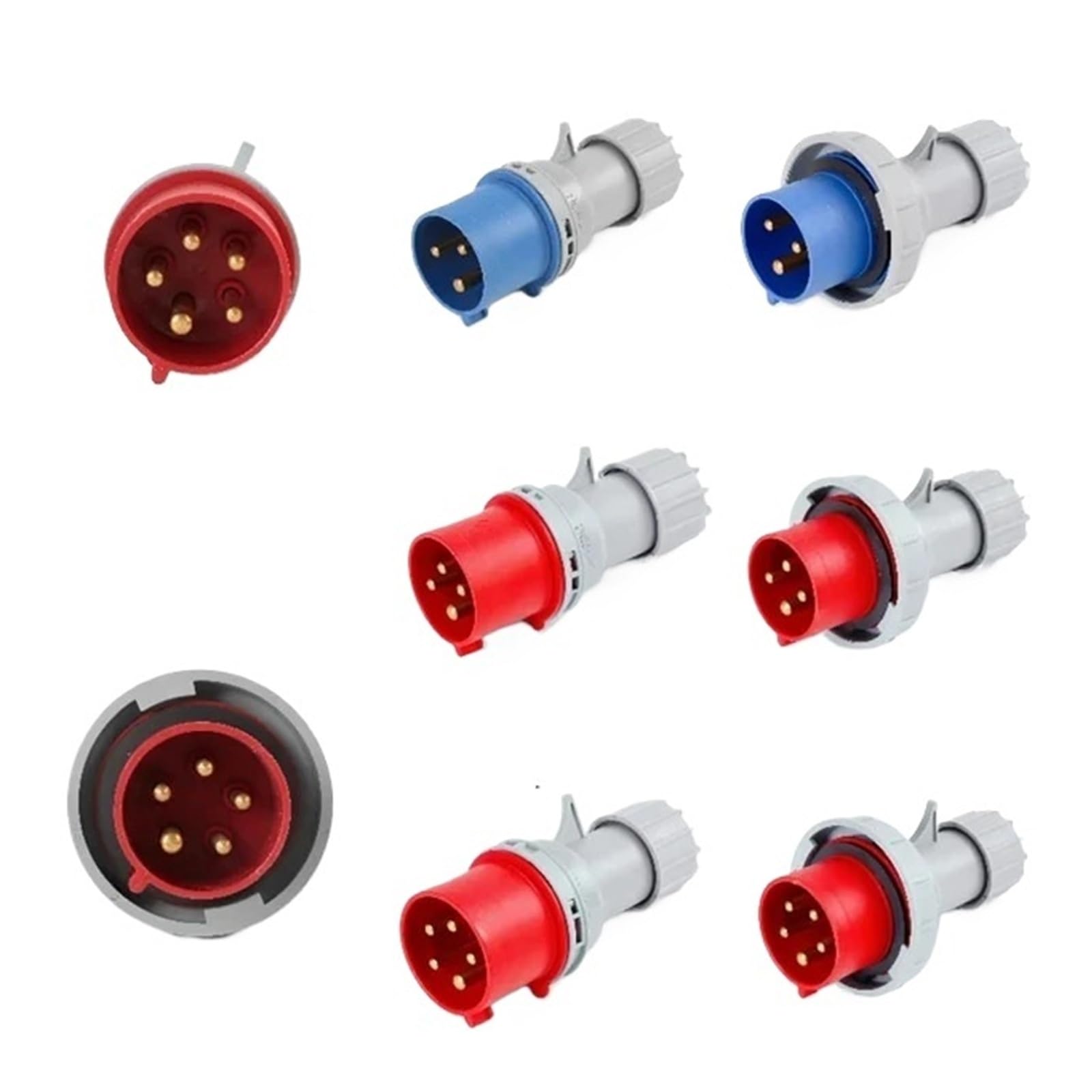 16/32A Industriestecker und -buchse 3P/4P/5Pin Elektrischer Anschluss IP67 Wandsteckdose Männlich & Weiblich Stecker(16A Plug,20 PCS-5P IP44)