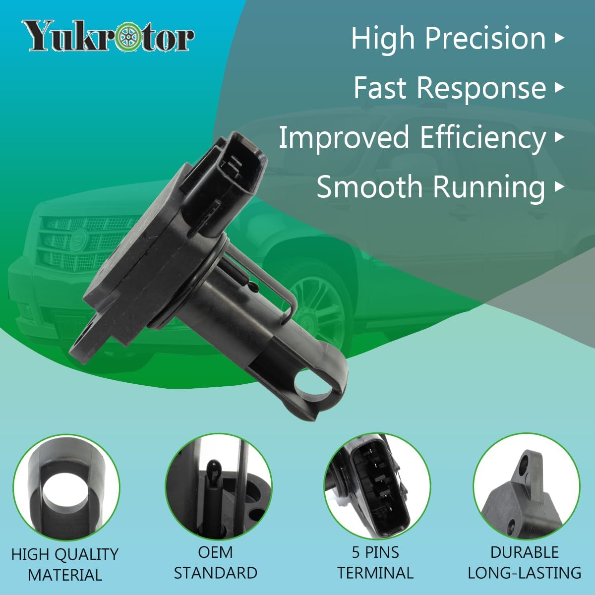 Mass Air Flow Sensor 22204-22010 MAF Sensor Compatible with 2000-2018 Toyota 4Runner Camry Corolla Prius Highlander RAV4 Tacoma Tundra Lexus ES300 ES300 Replaces OE# 22204-0C020 22204-0D030