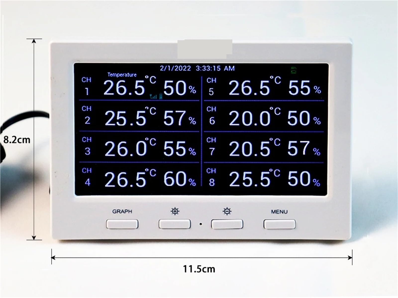 Wetterstation, Funkwetterstation Mit 5 Sensoren, Farbbildschirm, Datenlogger für den Hausgarten