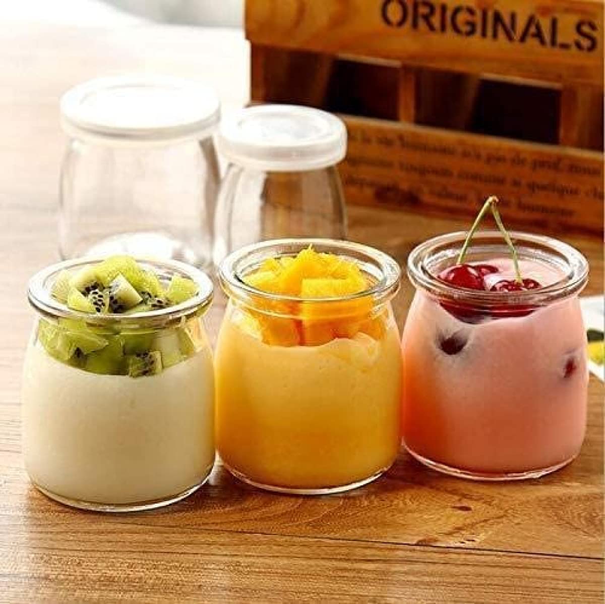 HEFTMAN Glazen potten met deksels, set van 6 stuks, 500 ml luchtdichte