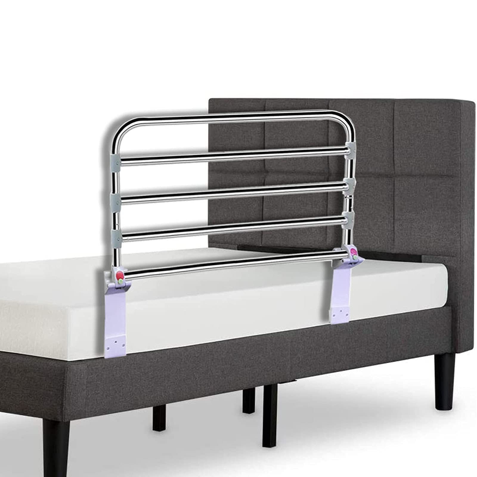 Barrière de sécurité pour lit, barrière de sécurité réglable en Acier Inoxydable, prévention des Chutes, poignée d'assistance au Chevet - pour Personnes âgées/handicapées/Enfants