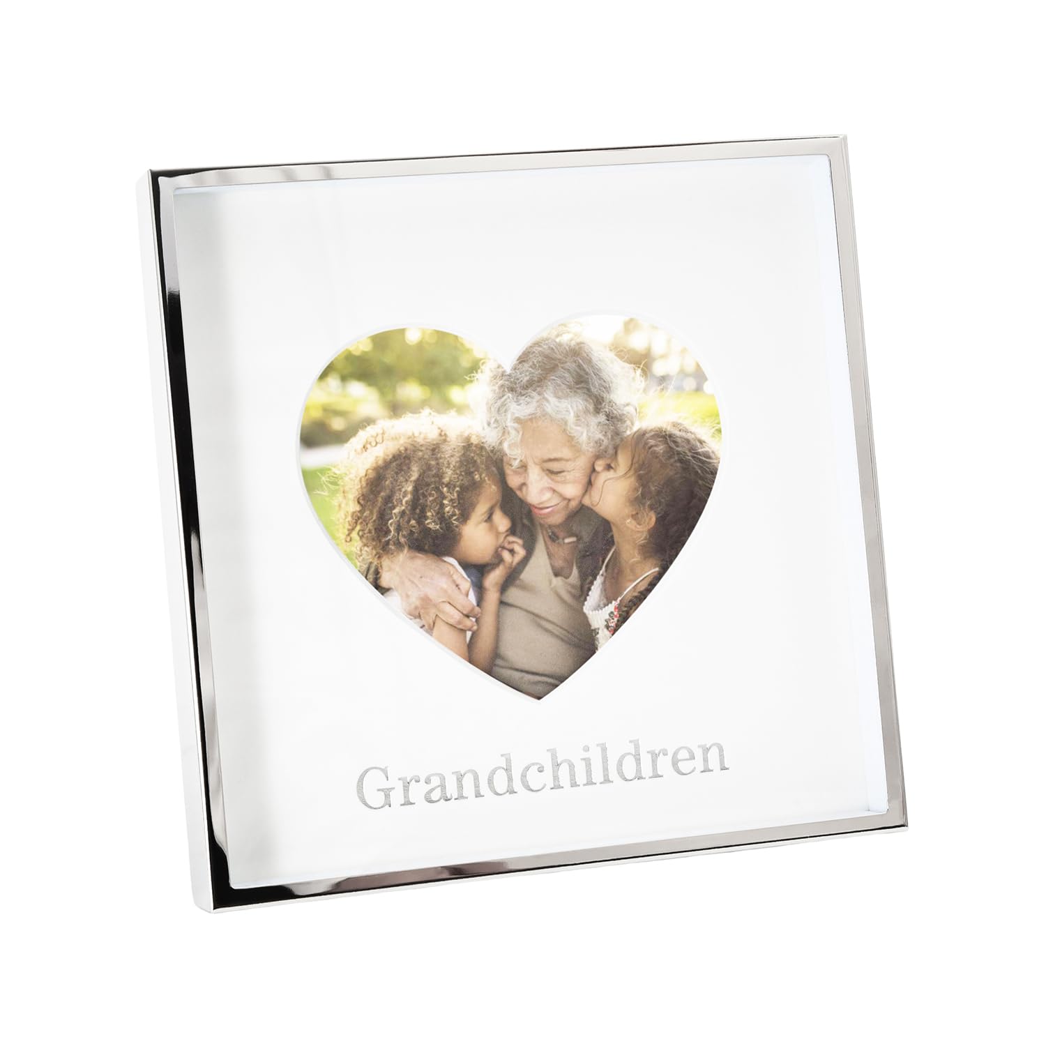 Happy Homewares Nickel Grandchildren 4X4 Heart Frame With Silver Foil from B&Q