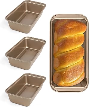 Bread Pan, 4 Pack Loaf Pan Bread Pans For Homemade Bread Bread Baking Pan, Meatloaf Pan Stainless Steel Bread Pan For Baking, Metal Bakeware For Bread, Meatloaf, Cake, 9.8 X 5.1 Inch