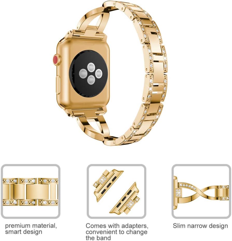 One-Day Sale: Up to 70% Off Dassions Vlokomz Metal Cuff Bangle Bracelet Bling Rhinestone Diamond Wristband X-Link Glitzy Strap Band for Apple Watch Band 42mm 44mm 45mm Women Iwatch Series 7 6 5 4 3 2 1 SE (42mm/44mm/45mm Gold) 🔥 Hot Deals Dassions Vlokomz Metal Cuff Bangle Bracelet Bling Rhinestone Diamond Wristband X-Link Glitzy Strap Band for Apple Watch Band 42mm 44mm 45mm Women Iwatch Series 7 6 5 4 3 2 1 SE (42mm/44mm/45mm Gold)