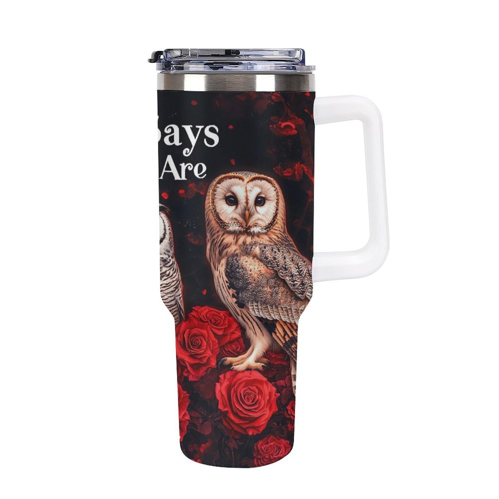Kaffeebecher mit Griff, Motiv "God Says You Are Eule", 1,2 l, Reise-Kaffeebecher, große Kapazität, Autobecher, Wasserflasche