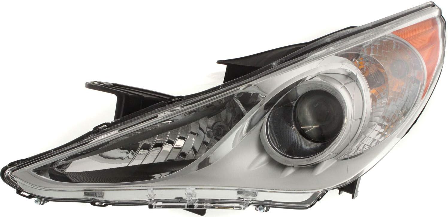 Evan Fischer Driver Side Headlight for Hyundai Sonata 2011-2014 Halogen With bulb(s) White Bezel, without Xenon Replaces # 921013Q000