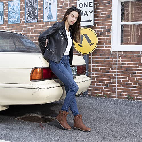 Hawkwell Women's Combat Boots Side Zipper Buckle Fashion Ankle Booties - Image 4