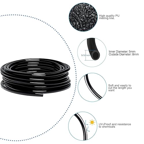 Miniatura 4 de Kit de riego por goteo de 49.21 pies, sistema automático de riego por goteo, sistema de riego de jardín flexible de 360, sistema de riego de jardín