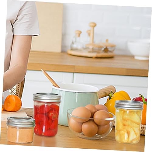 Miniatura 4 de Angoily Paquete de 6 tarros transparentes de 8 onzas con tapas, tarros de almacenamiento vacíos, recipientes de plástico para especias, gelatina,