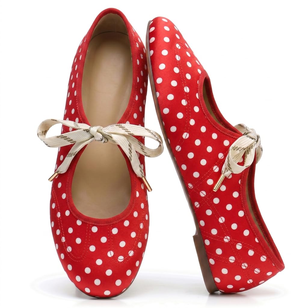 Lace up Round Toe Ballet Flats