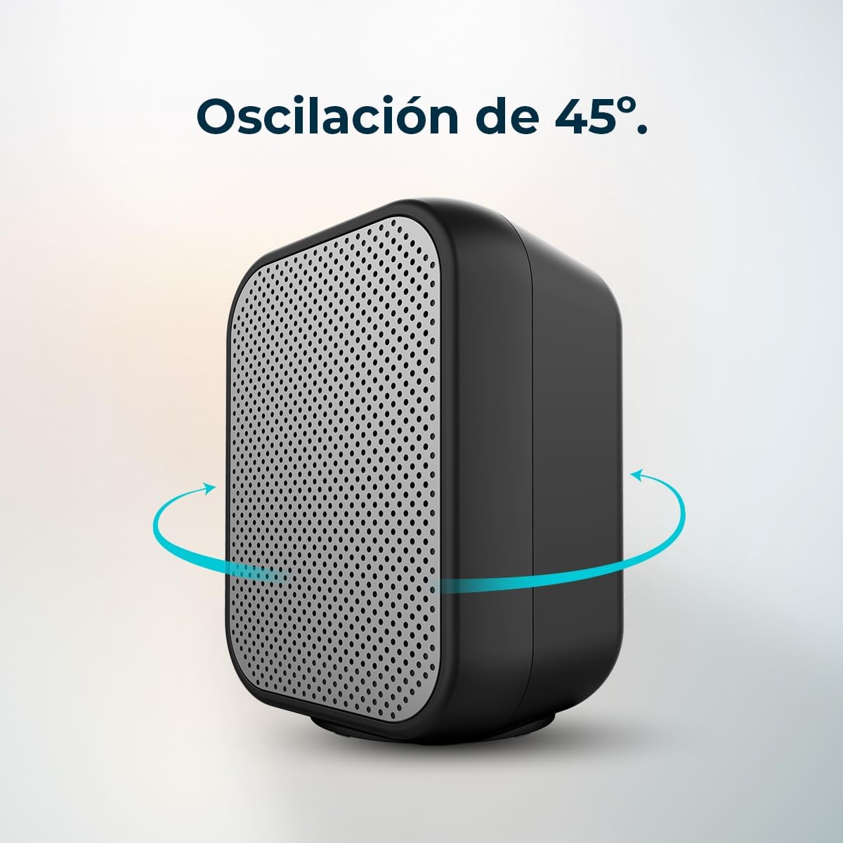 Încălzitor cu oscilație de 45 de grade indicată prin săgeți