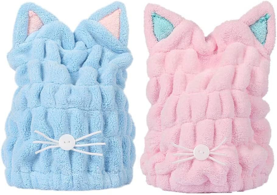 Hair Drying Towels, Cute Bath Towel Wrap, Quick Drying Bath Cap f...
