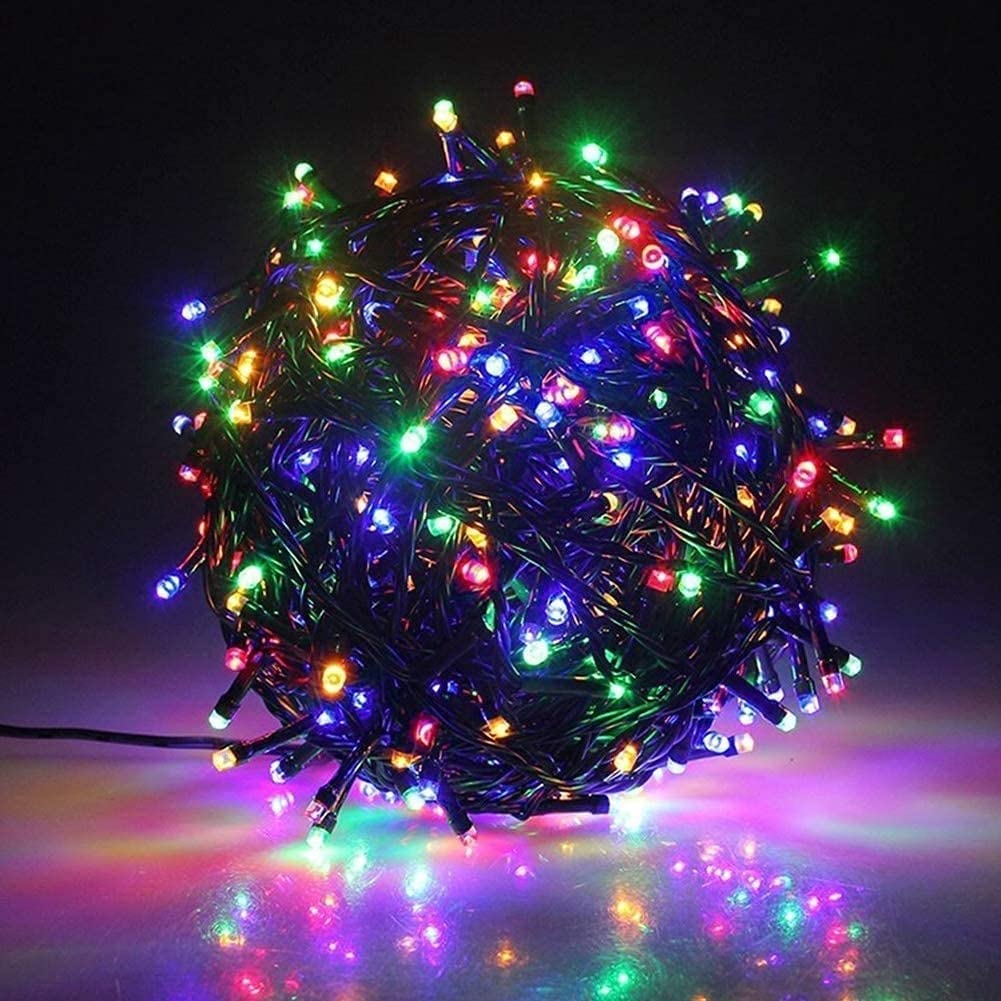 Kenvi US LED RGB String Light 60 Meter (190 ft.) with 40% More Brighter with 8 Mode Changer Diwali Festivals Christmas Multi-Purpose Pack of 1 Make in India (Black Wire) ||OP87
