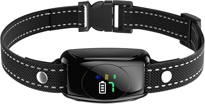 Bark Collar, No Shock Bark Collar with 5 Beep, Vibration & 7 Sensitivity