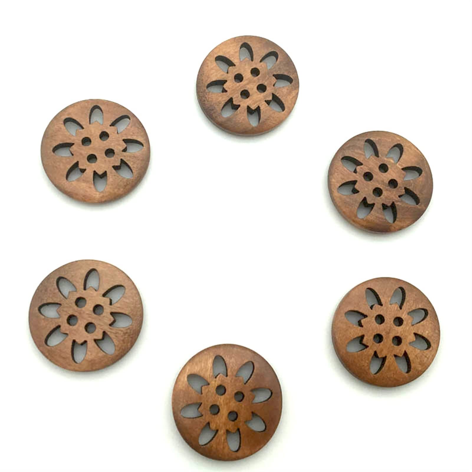 30 sztuk 25mm mieszane drążą drewniane guziki na akcesoria odzieżowe rzemiosło drewniane DIY Scrapbooking materiały do dekoracji domu (Sc027)