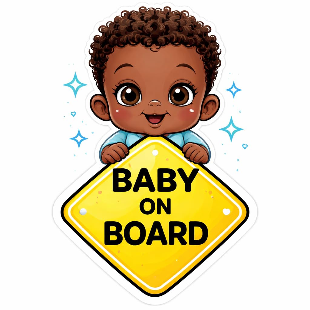 Baby on Board Car Sticker - See-Through Perforated Rear Window Decal with Black Baby Design - Waterproof, Durable, Easy to Apply - Ideal for Tinted Windows