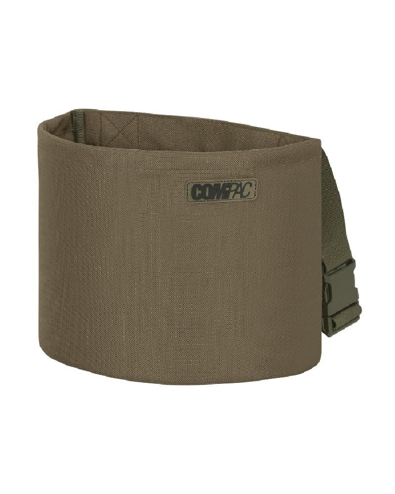 Korda Compac Boilie Caddy, 2.5kg Capacity, Durable Water-Resistant Fabric, Fully Adjustable Waist Belt, Metal Rim, Drainage Hole, Wipe-Clean Material