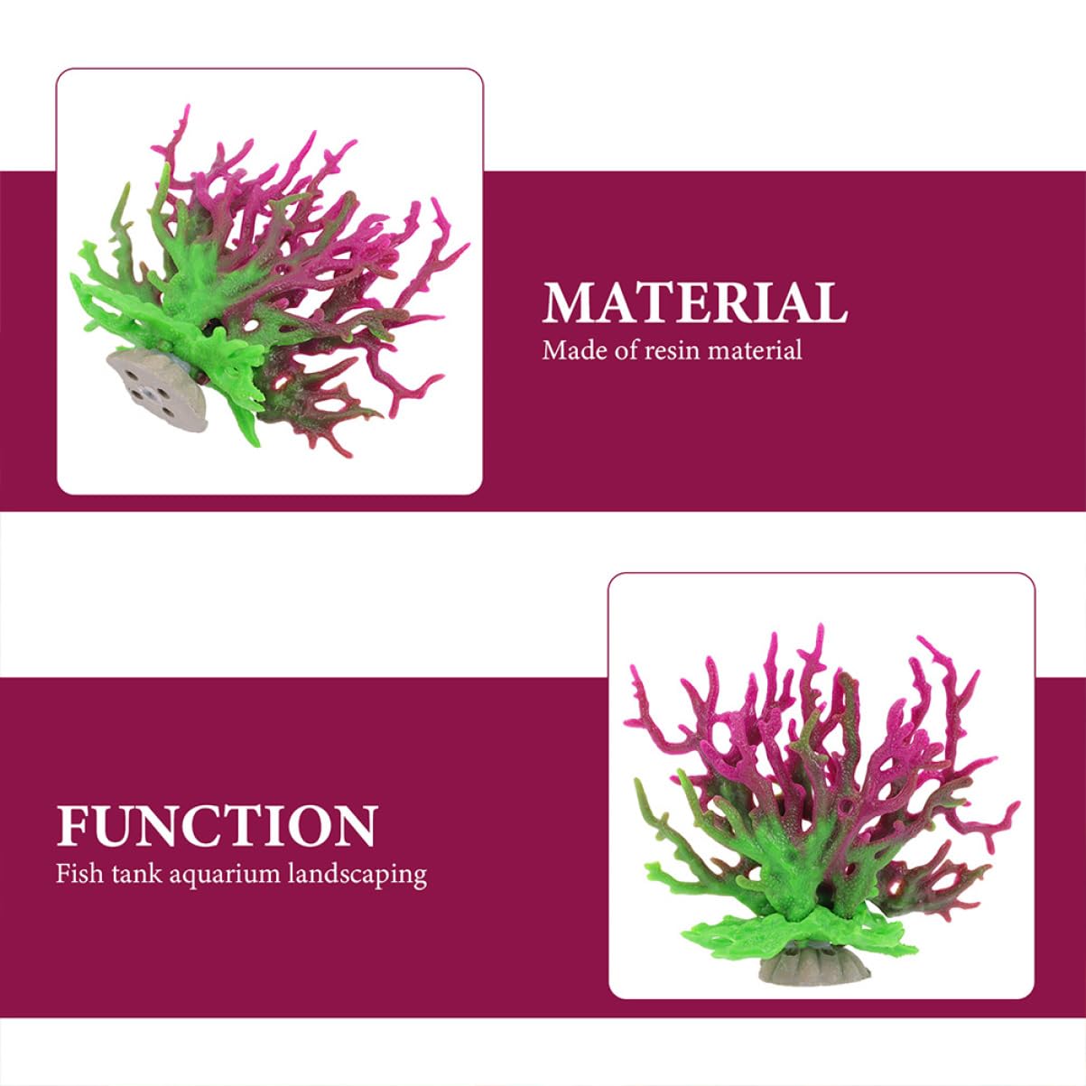 Yardwe 4piezas Decoración De Acuario Coral Artificial Elegante y Accesorio De Pecera De Resina para Naturales Acuarios