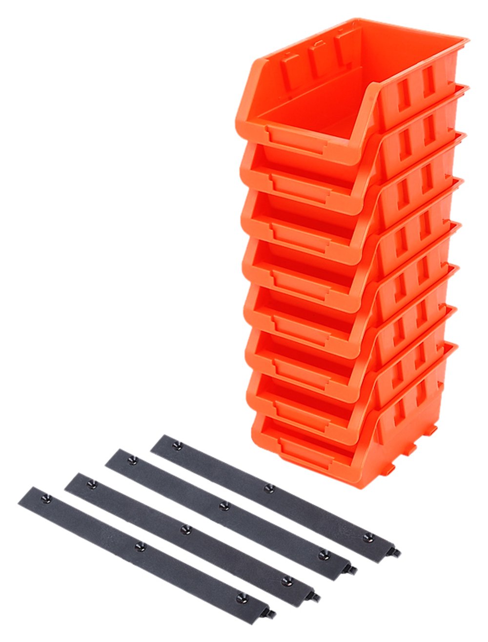 Tactix 320604 Plastic Tray Bin Set, Black/Orange