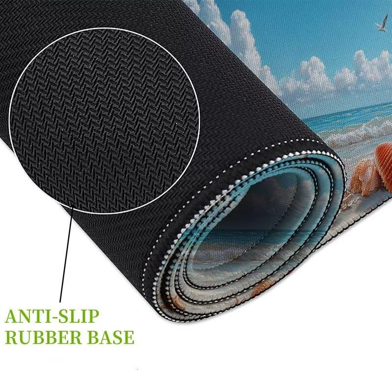 Tapis de souris XXL gaming étanche pour un bureau net inspiré de la plage