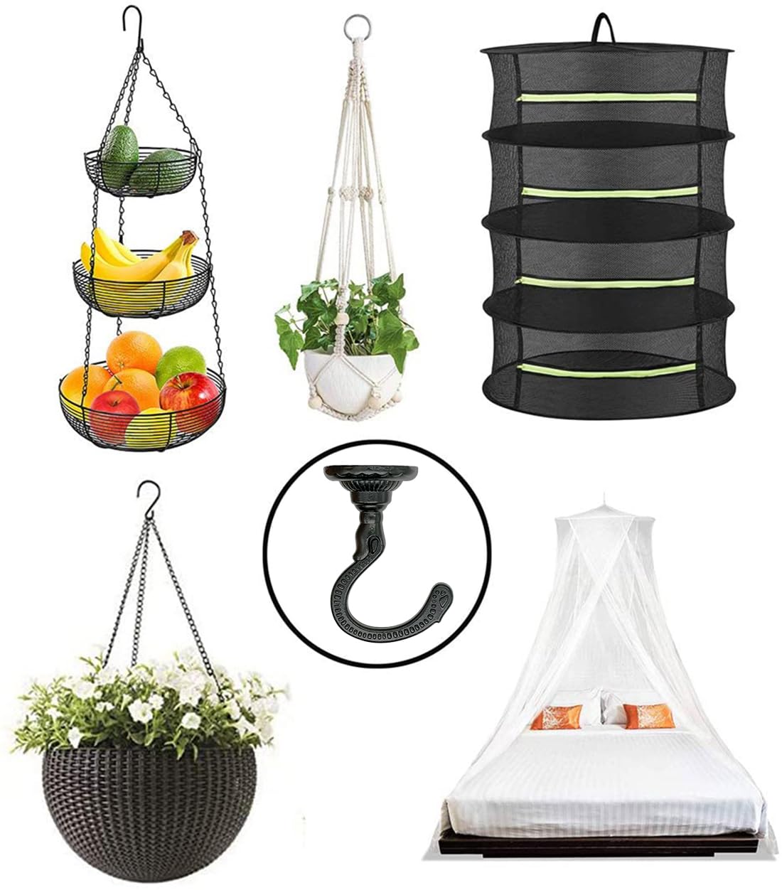 Heavy Duty Ceiling Hooks - Hang Plants & Decor -2 Heavy Duty Ceiling Hooks - Hang Plants & Decor -2