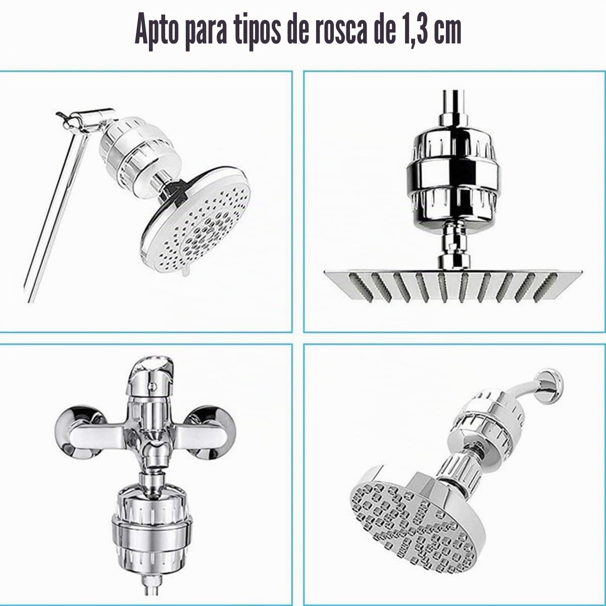 Laicky Paquete de 4 filtros de ducha de 20 etapas, cartucho de repuesto universal, purificador de agua dura que elimina el cloro, metales pesados, hierro, otros sedimentos