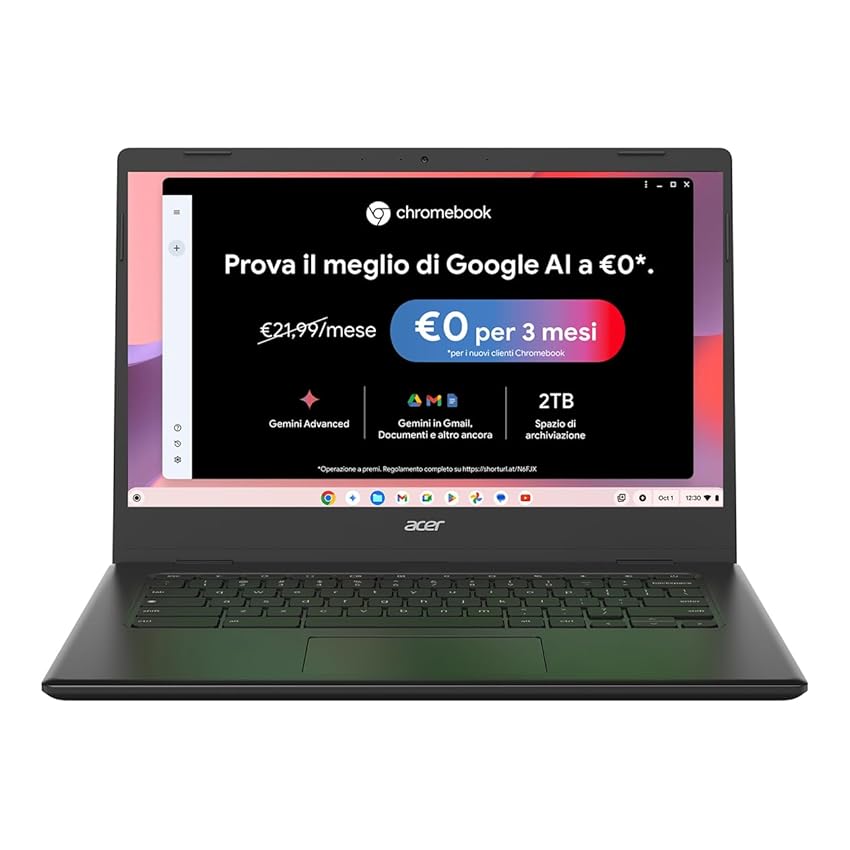 Acer Chromebook 314, Ram 4 GB DDR4, eMMC 128 GB, Display 14