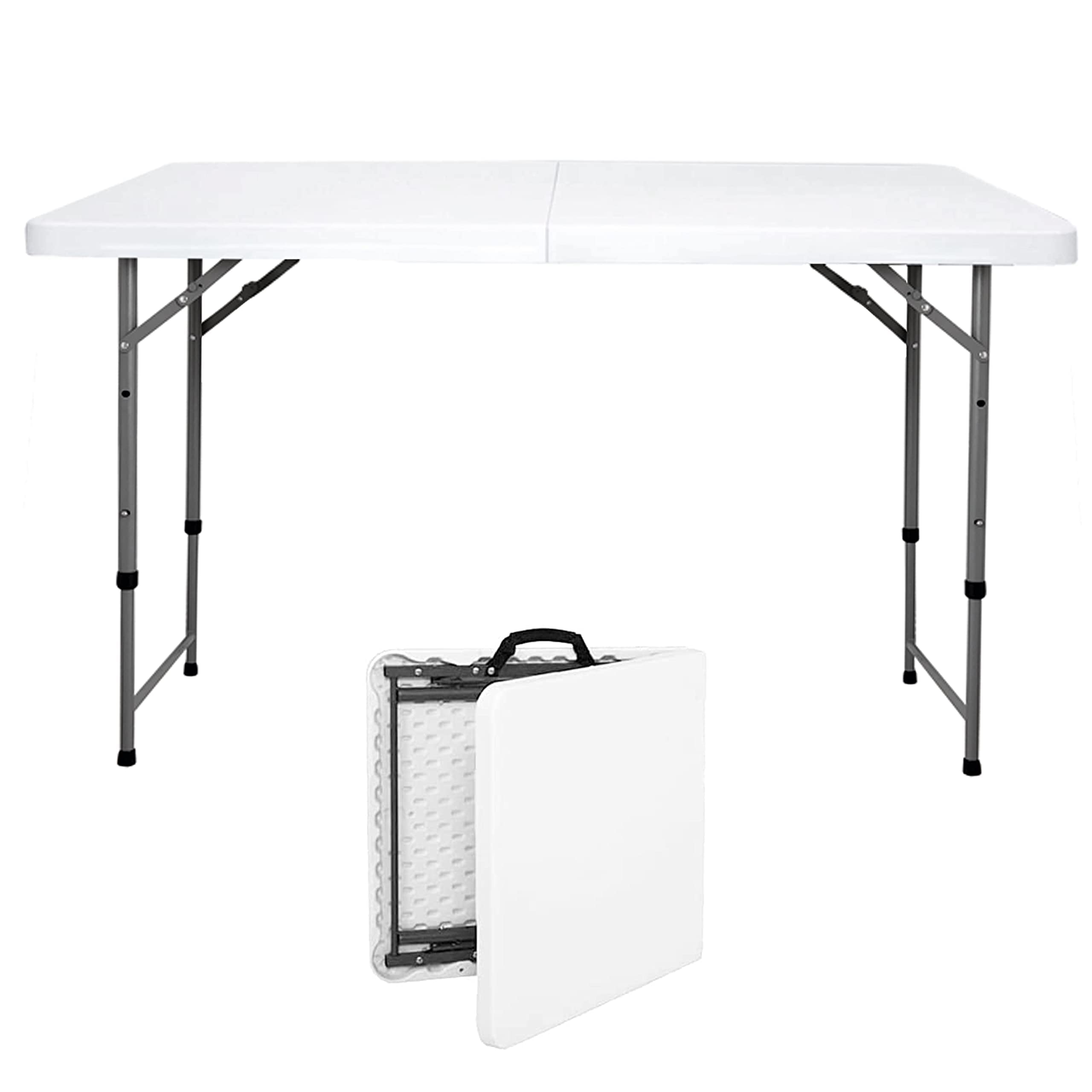 Buy JingPieCle 4 Foot Folding Table 4ft Foldable Portable Desk, Small