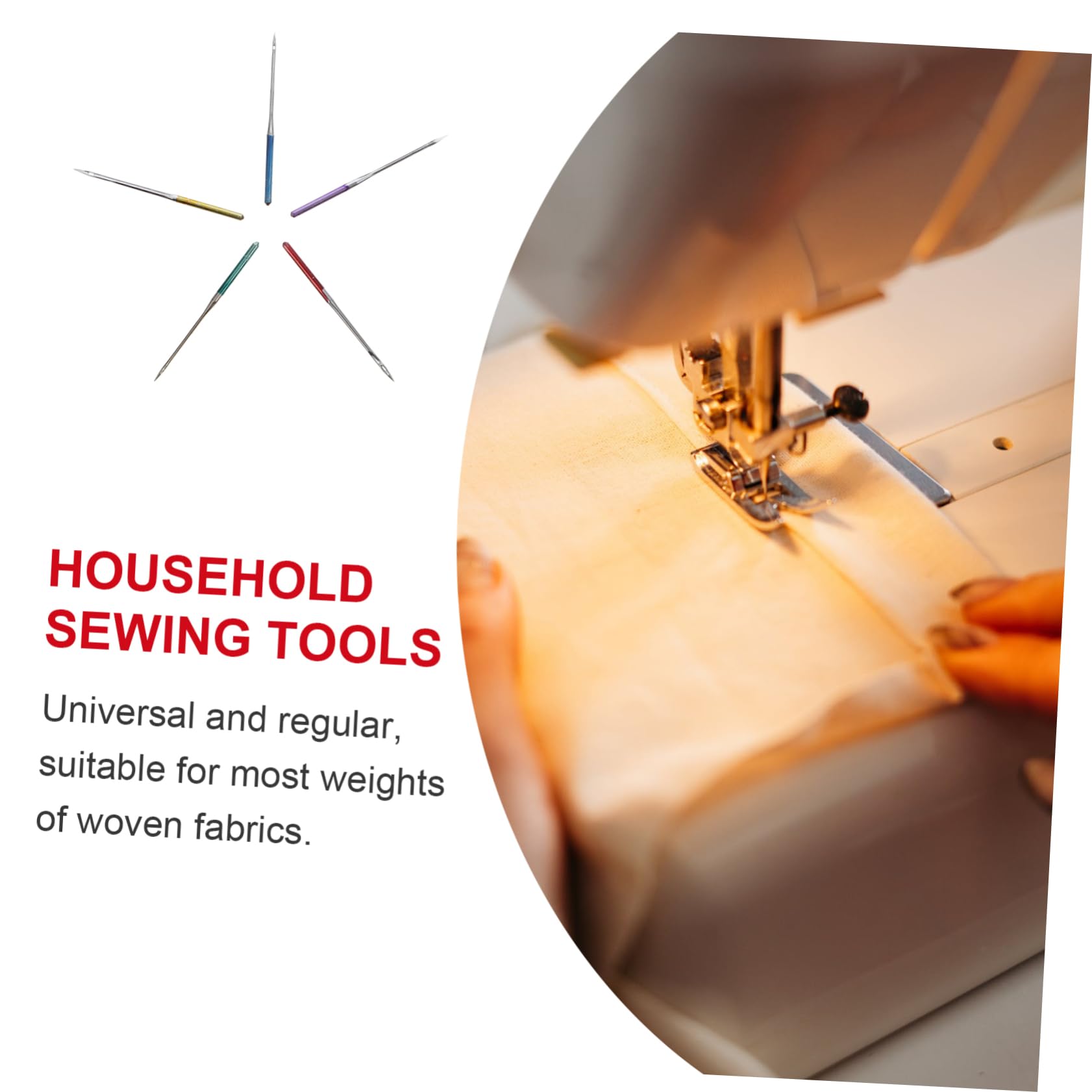 GARIOUANS 50 Agujas de Coser para Máquina, Aplicables para Telas Tejidas y Elásticas, Material Metálico Ligero para Costura Doméstica y Prendas como Jeans y Camisas
