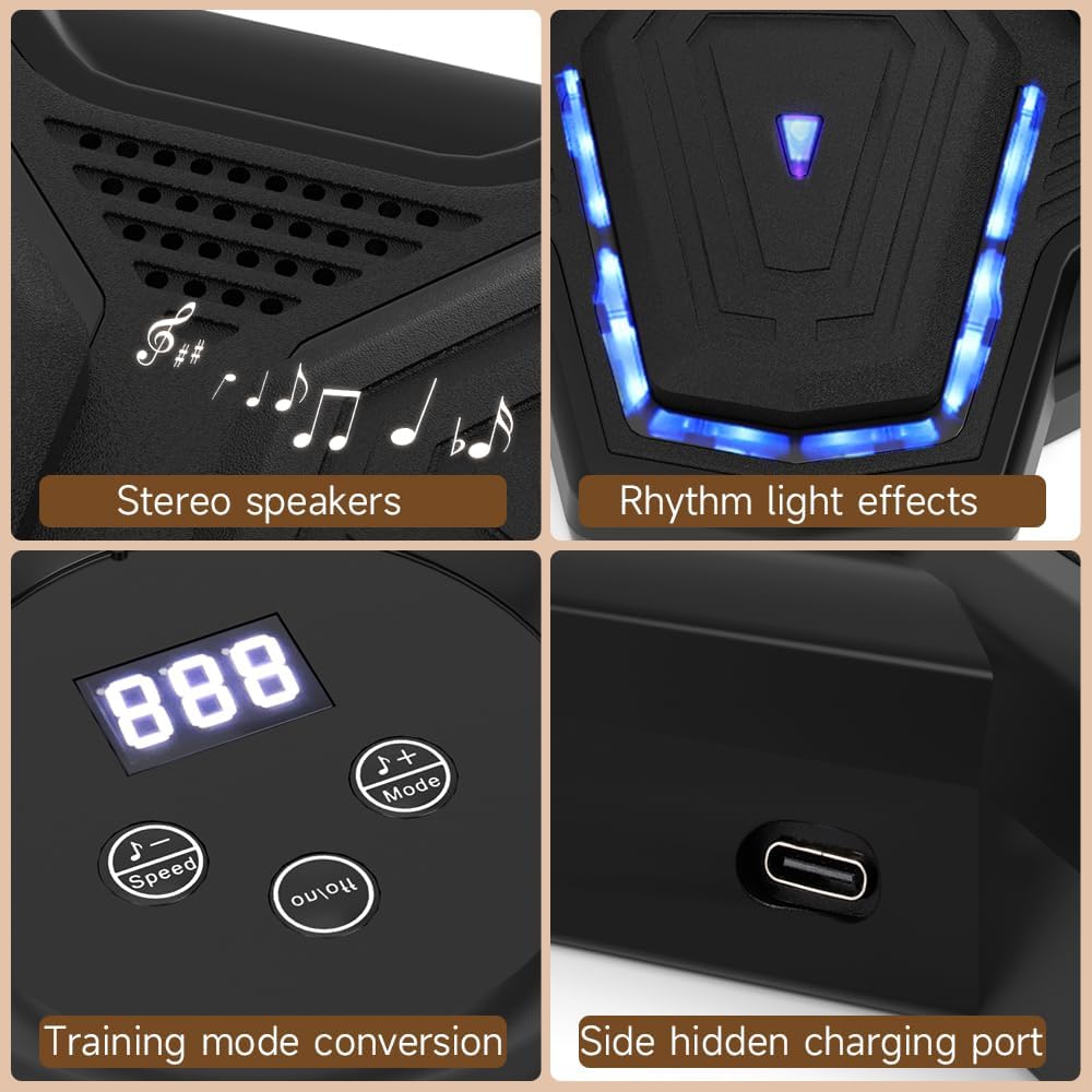 Bruce & Shark Music Boxing Game Machine, Rhythm LED Punching Pad for Home Workout Gym, Wall-Mount Punch Target for Kids & Adults, 9 Speeds - Image 7