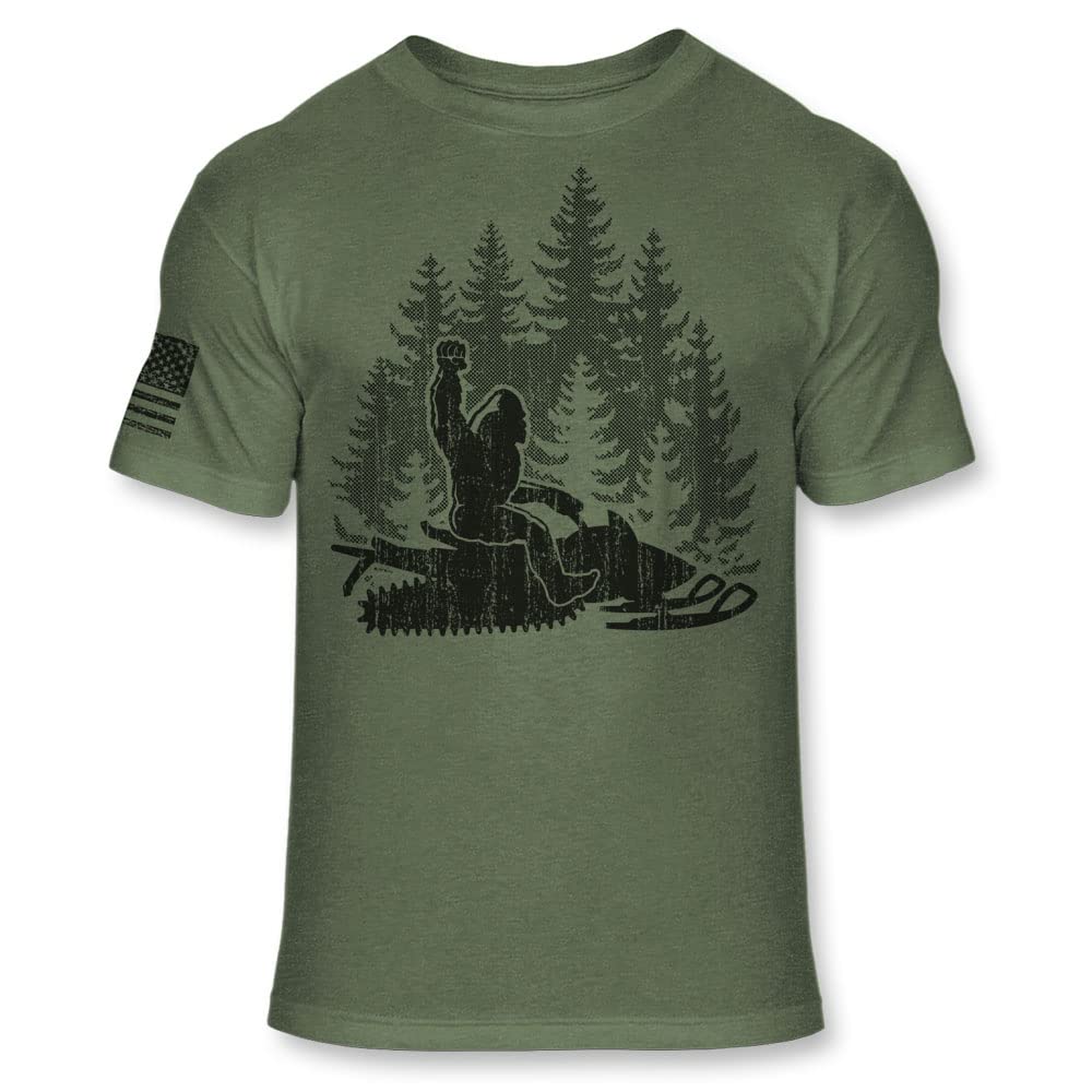 HandmadeBigfoot Snowmobile T-Shirt - Funny Sasquatch Snowmobiler shirt - Bigfoot Sled shirt - Snowmobiling Athletic Blend Tee Shirt - A195