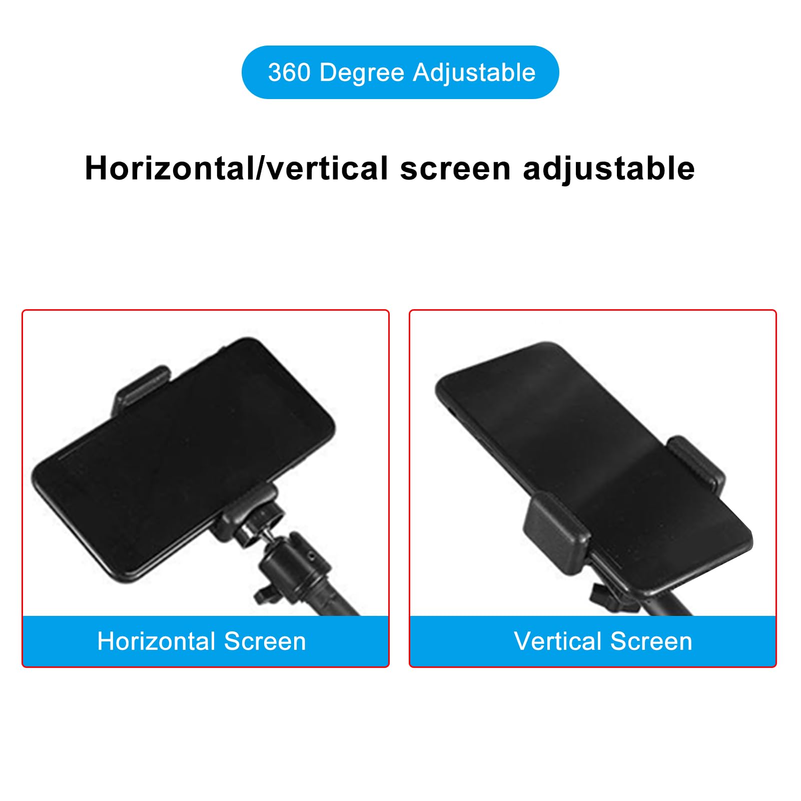 Aoresac Soporte de Mesa de Brazo de Brazo Ajustable con Soporte para Teléfono, Luces de Relleno de Cardáneo Desk Clask para Grabar Transmisión en con Soporte de Teléfono Flexible (C)