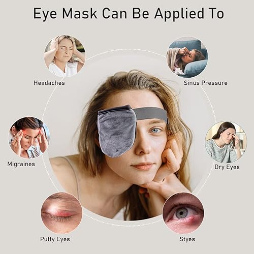 Miniatura 3 de Almohadilla de compresión de ojos de calor húmedo individual, para microondas, máscara de ojos para ojos secos, buena para ojos rosas, blefaritis y