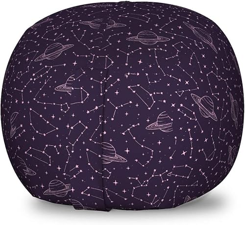 Miniatura 117 de Ambesonne Silla de almacenamiento de juguetes de galaxia, arte espacial de la galaxia, planetas del sistema solar, planetas, mercurio, urano,