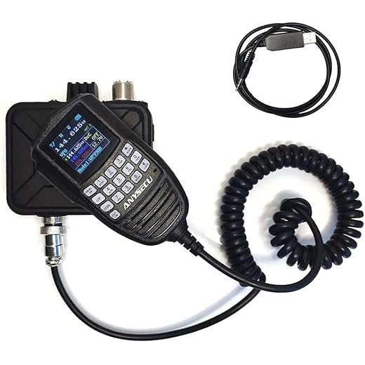 Anysecu WP-9900 Mini Mobile Radio 25W 200 Channels UHF VHF Dual Band Car Base Radio with Programming Cable