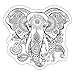 Spreadshirt® Éléphant Spirituel Bohème Mandala Méditation Bouddhisme Autocollant/Sticker, Taille Unique, Blanc Mat