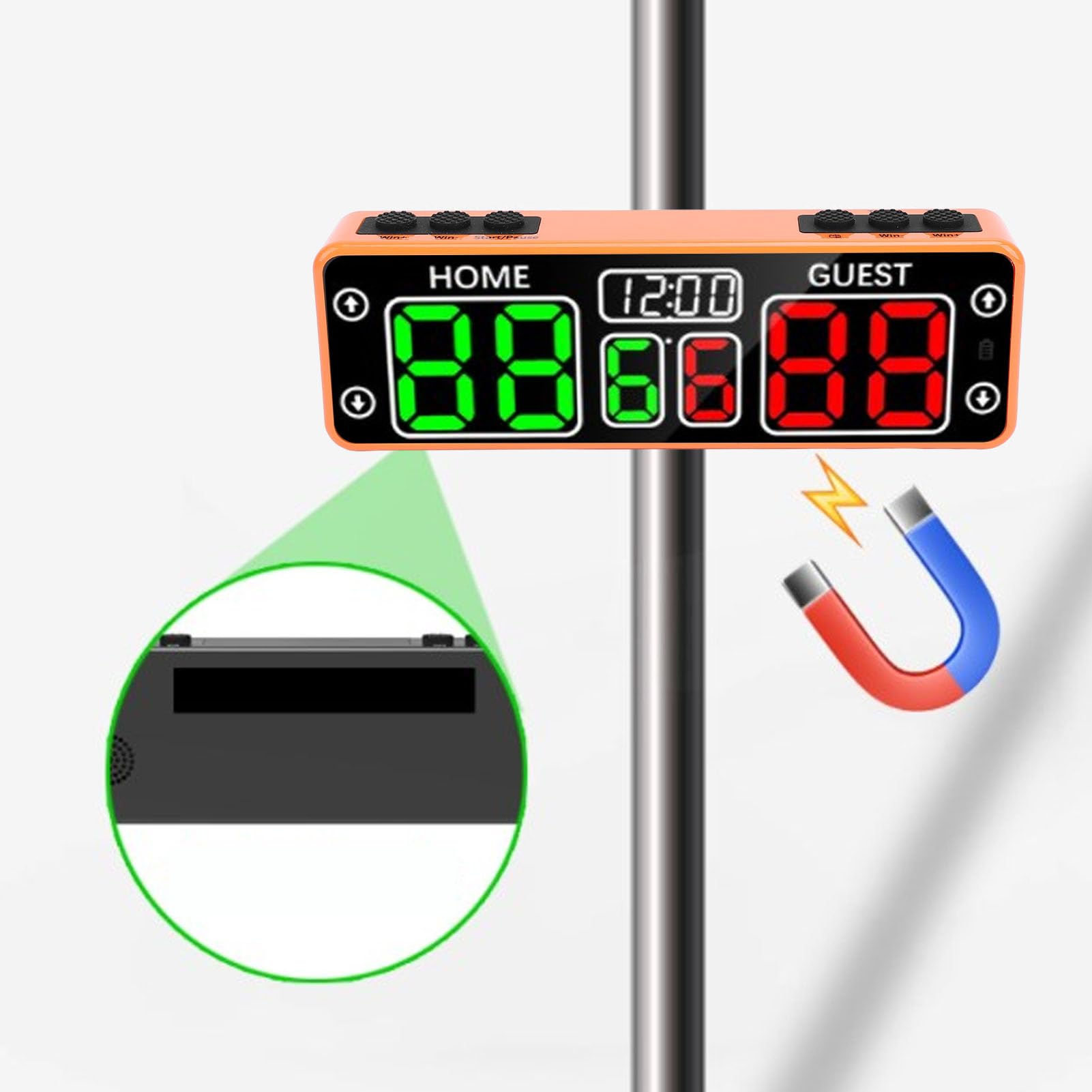Tabellone segnapunti Digitale Portatile LED Segnapunti con Timer per Il Conto alla rovescia Batteria Ricaricabile Tabellone punteggio elettronico per Pong Pallavolo Giochi