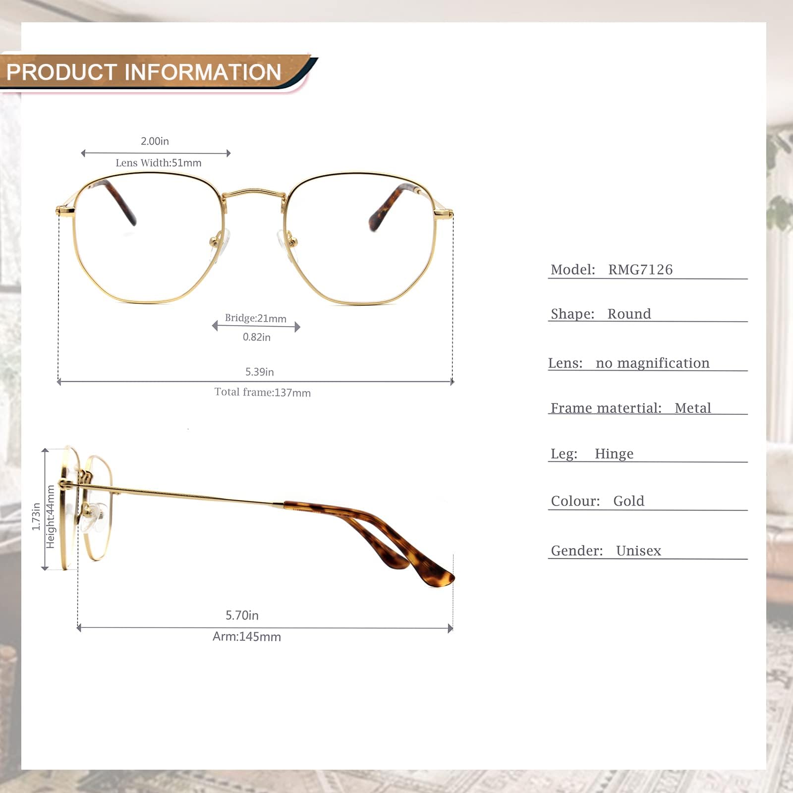 Polygonales légères métal lunettes unique homme femme verres transparents rétro confortable montures de lunettes