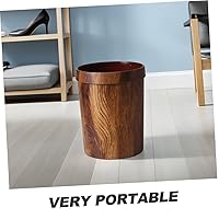 Vista 3 de Alipis Cubo de basura de madera con parte superior abierta, cubo de basura retro, contenedor de basura para cocina, oficina, hogar, baño, debajo
