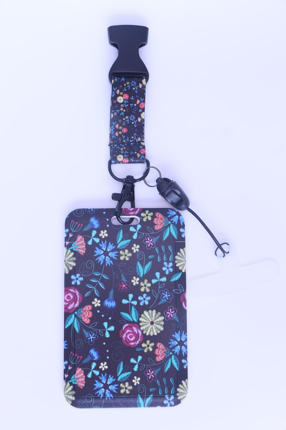 Cute Floral ID Badge Holder With Lanyard – Vertical Card Protector For Work, School, Events - View #10