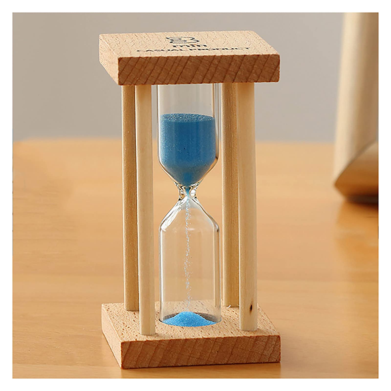 KFGISD, Wooden Hourglass Timer For Children Brushing Teeth Sand Timer 3/5 Minutes,Time Management Assistant,Creative Gift ，Hourglass(Blu,3 minutes (square))
