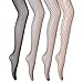 GVOO Netzstrumpfhosen, 4 Stück 4 Stile Sexy Fischernetz Strumpfhosen für Damen Kostüm netzstrumpfhose schwarz