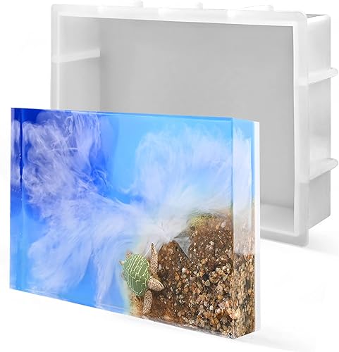 Moldes de resina grandes moldes rectangulares de fundición de resina epoxi para sujetalibros preservación de flores de cristal decoración del hogar