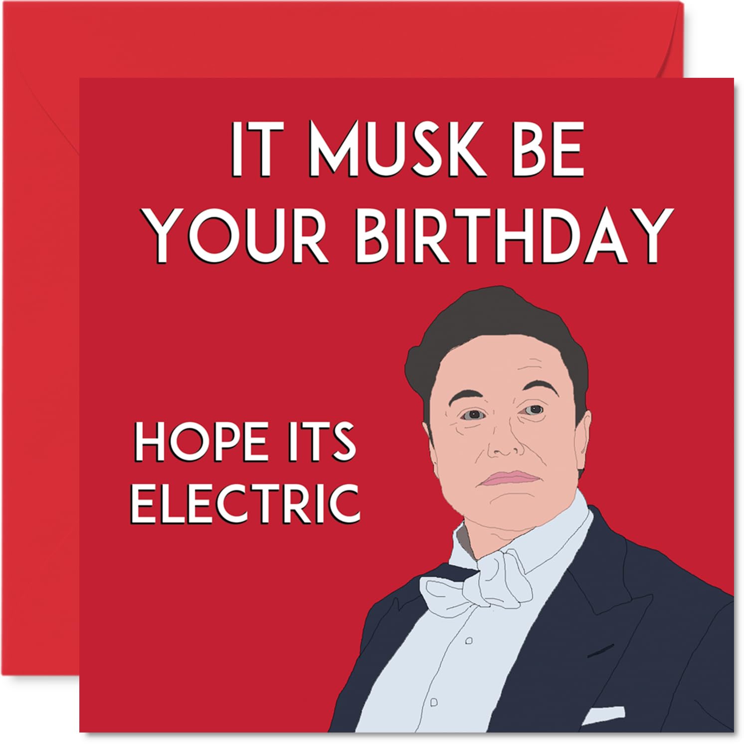 Funny Elon Musk Birthday Cards for Men Women - Musk Up - Joke Banter Happy Birthday Card for Friend Brother Sister Son Daughter Mum Dad Uncle, 145mm Humour Bday Greeting Cards