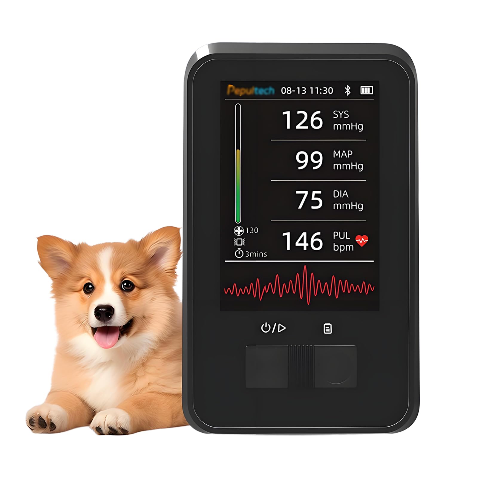 Monitor de presión Arterial Veterinaria Digital, Equipos Veterinarios, Cuidado de Mascotas/Gatos/Animales, 3 Manguitos de espigmomanoma electrónico, para Uso en el hogar, clínicas veterinarias