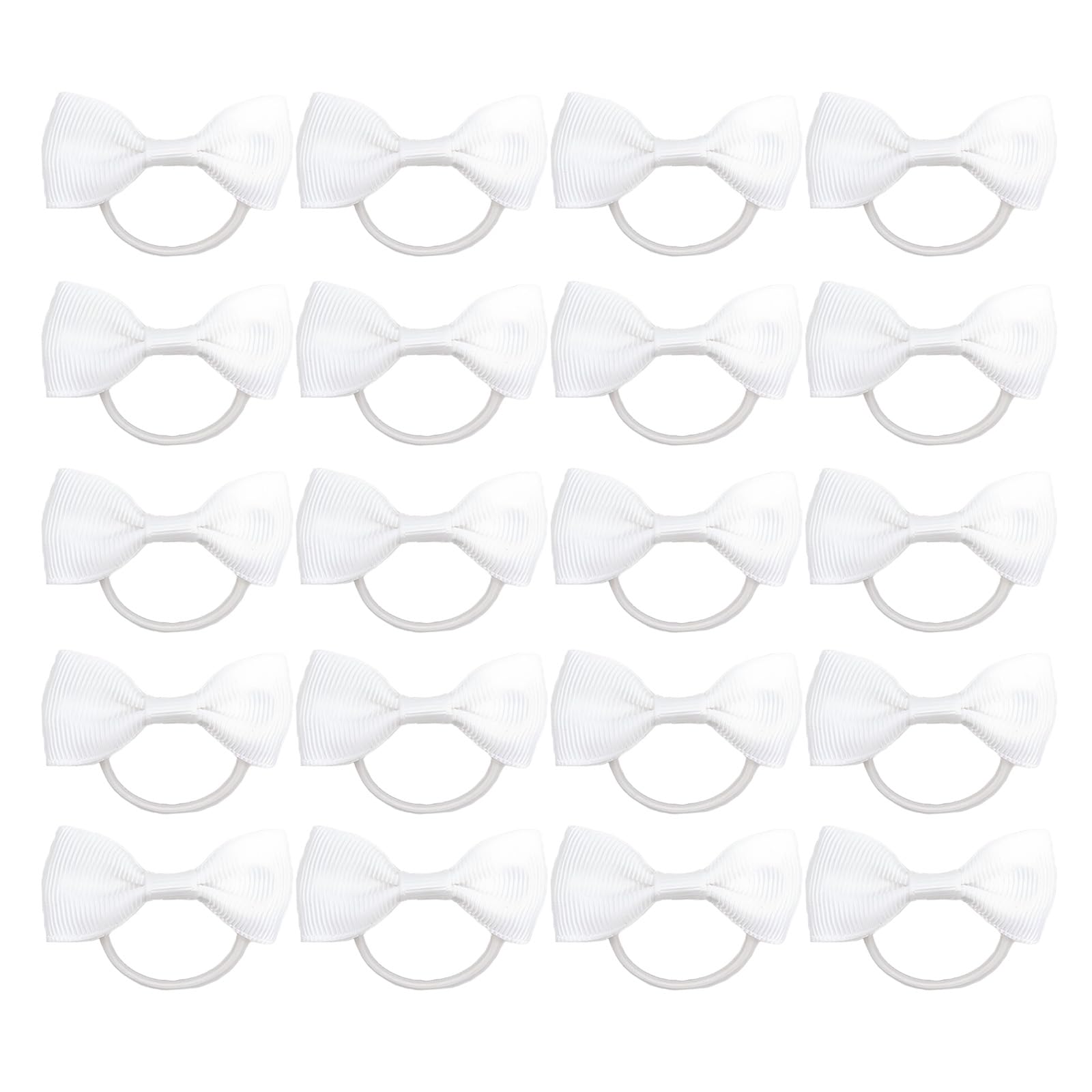 20 Pieces White Hair Accessories, Whites Hair Bow, Whites Bows for Hair Girls Bobbles Bows School Bands
