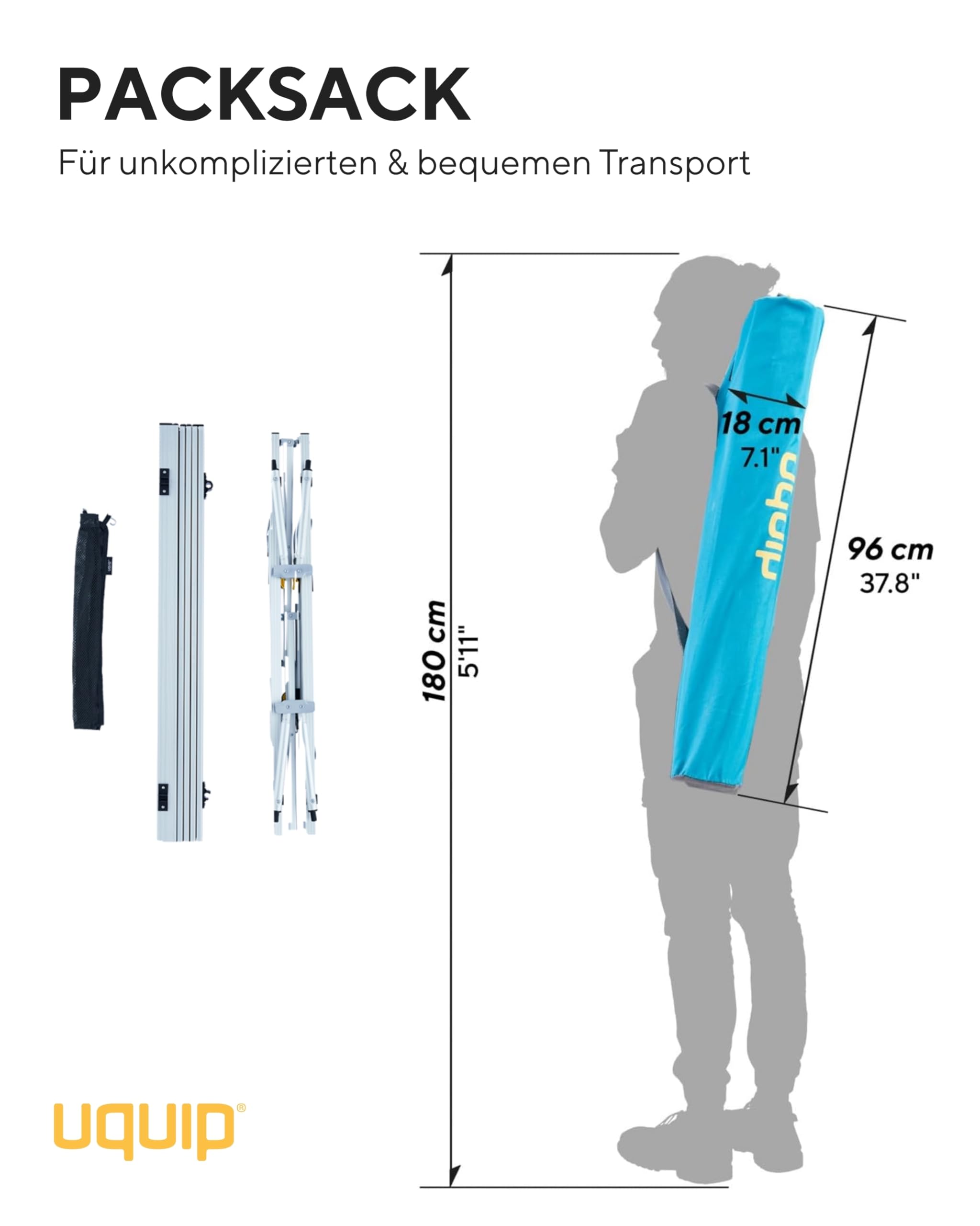 Uquip Campingtisch Variety, M, alu-Silber