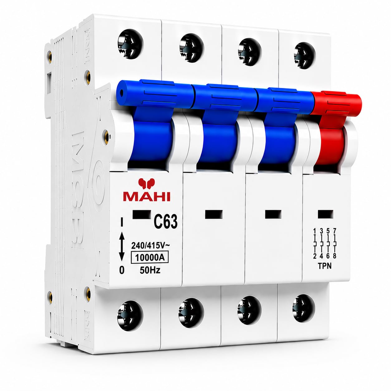 MAHI 63A Four Pole MCB C Curve, Miniature Circuit Breaker with Overload & Short Circuit Protection, 63A Breaking Capacity, Durable Polycarbonate Body for Home & Industrial Use-image-14